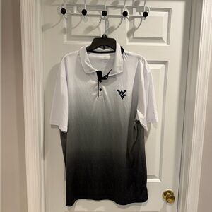 Colosseum WVU Mountaineers Men's Ombre Polo in White and Black Sz XXL
